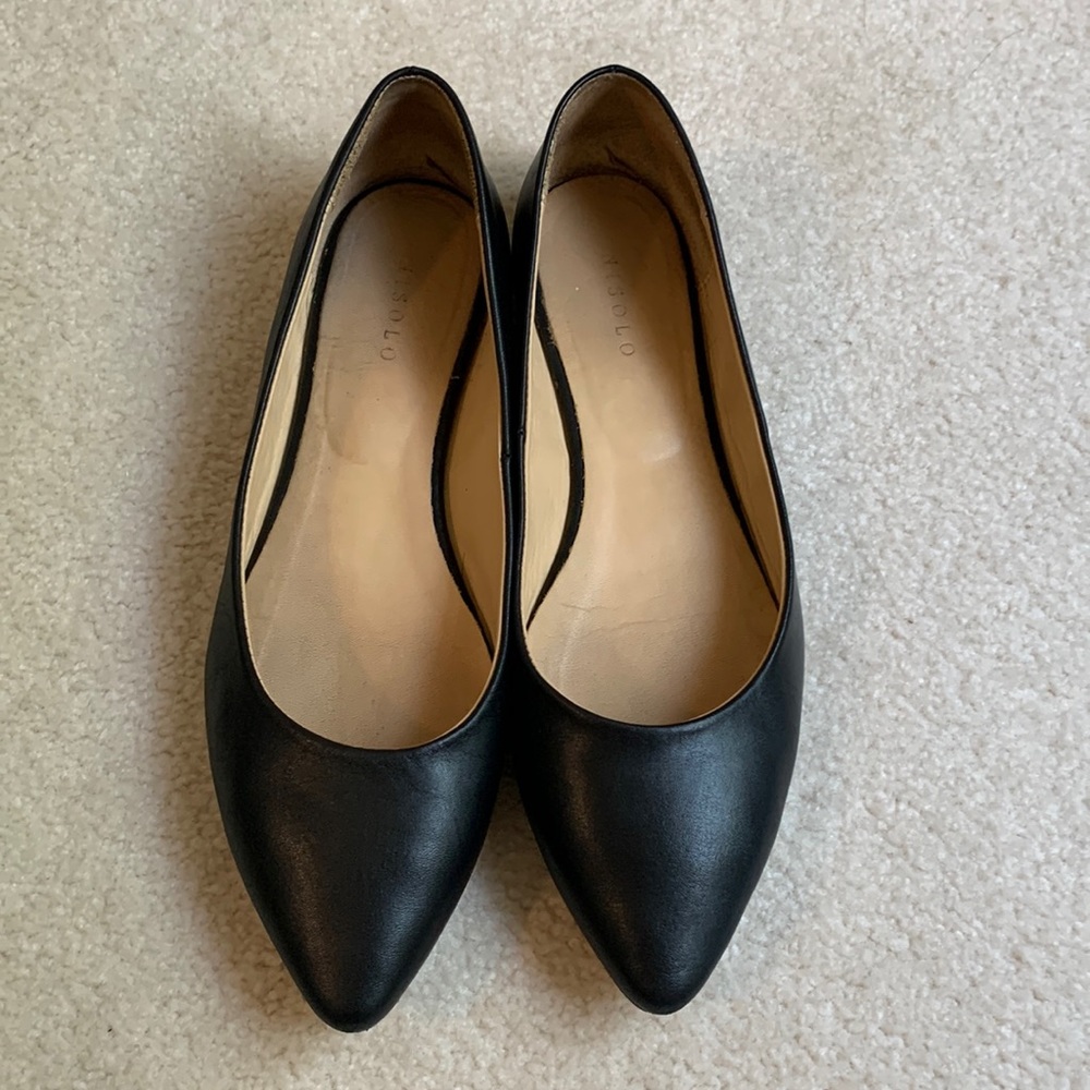 Nisolo Ava Ballet Flats, Black, Size 10